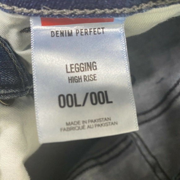 —SOLD—- Express High Rise Denim Jeans Legging Sz 00 long denim perfect - Picture 4 of 10